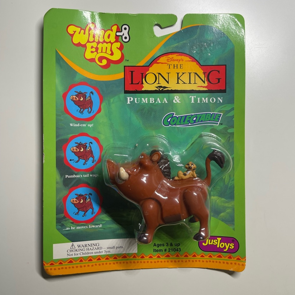 Disney THE LION KING Wind Ems PUMBAA  TIMON Figure  Wind Up